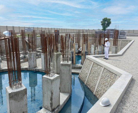 Heavy RCC foundation and columns
